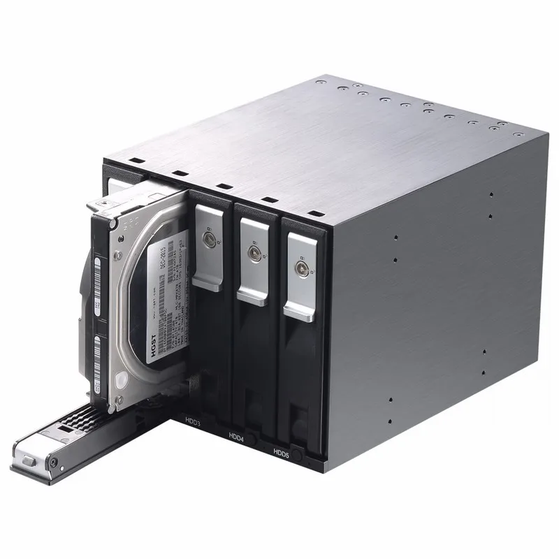 

Hot selling overseas 5 x 3.5" SATA/SAS HDD Enclosure for SATA 6Gbps,Support 3 x 5.25" Optical Drive Bay