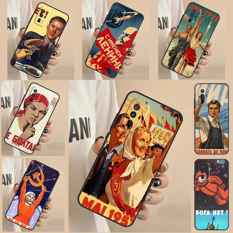 Винтажный чехол Сталин СССР для POCO X3 X5 F5 Pro M6 M5 F4 X4 GT F3 Xiaomi 13 Ultra 12 Lite 12X 11T 12T Pro