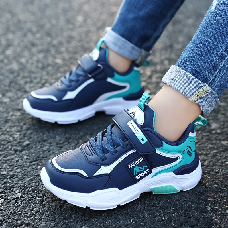 

Children's Shoes for Autumn/Winter 2022 Waterproof Leather-top Fashion Sports Shoes Boys' Outdoor Lightweight Running Shoes