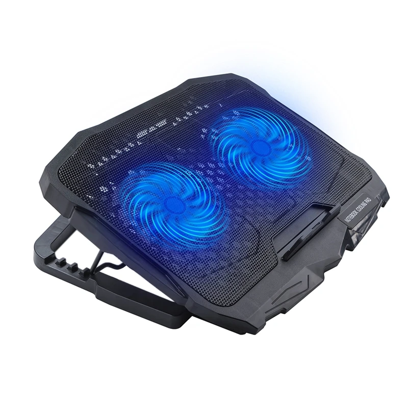 Laptop Cooling Pad Notebook Cooler, Laptop Fan Cooling Stand With 2 Quiet Big Fans Blue LED Light, For 9-16 Inch Laptops Laptop Cooling Pad Notebook Cooler, Laptop Fan Cooling Stand With 2 Quiet Big Fans Blue LED Light, For 9-16 Inch Laptops