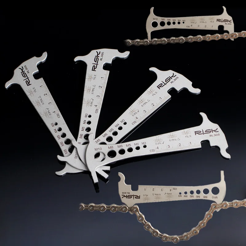 

Линейка из нержавеющей стали для измерения износа цепи велосипеда