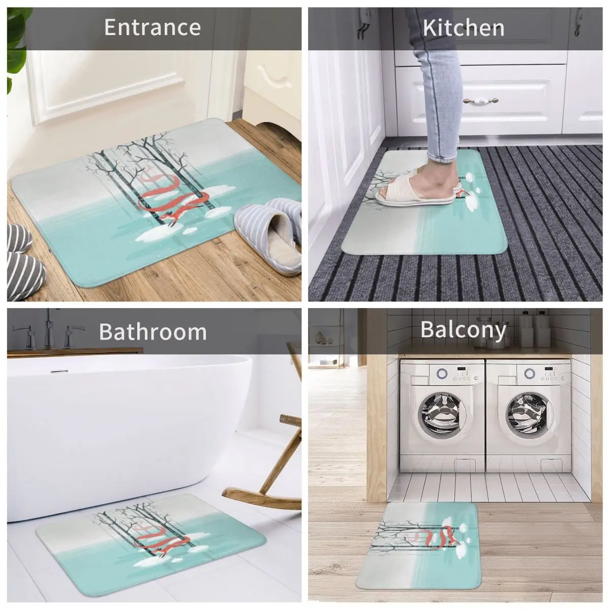 

Bath Mat Forest Spirit Decor 3D Rug Carpet Doormat Non-slip Entrance Living Room Home Kitchen Absorbent Bathroom Balcony