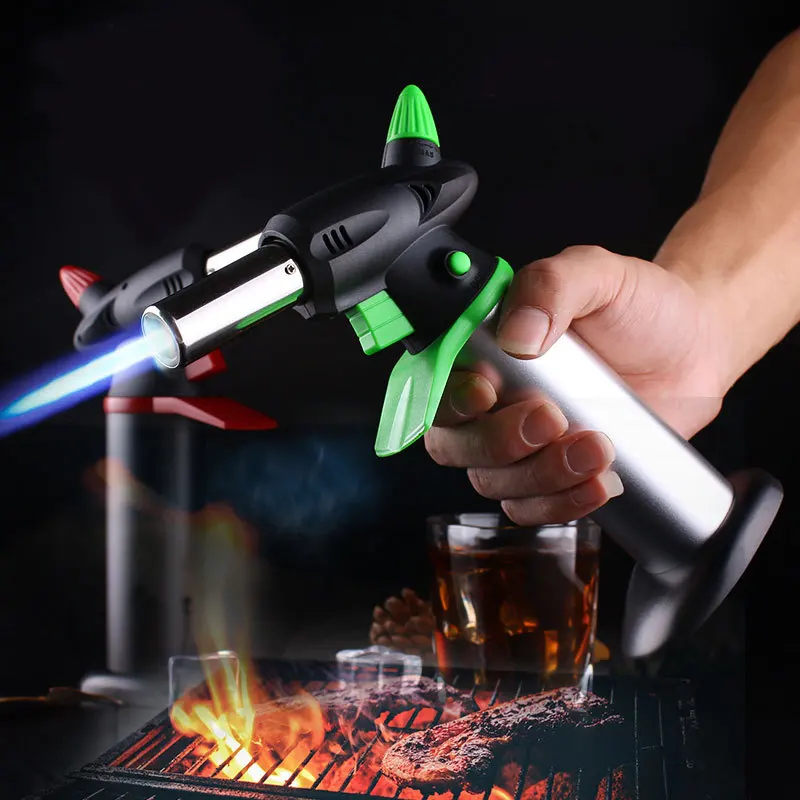 

Kitchen BBQ Turbine Lighter Outdoor Spray Gun Torch Gas Jet Windproof Camping Lighter Butane Gas Lighter Welding Metal