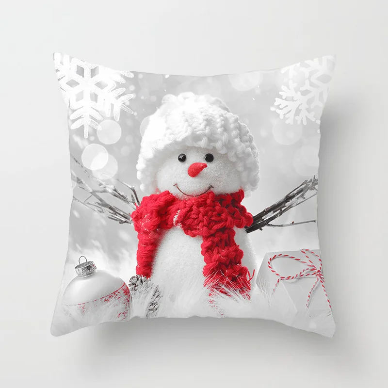 

Christmas Decor Pillow Covers 45x45cm Animals Snowman Printed Cushion Cover Winter Holiday Party Decorative Pillowcase for Couch