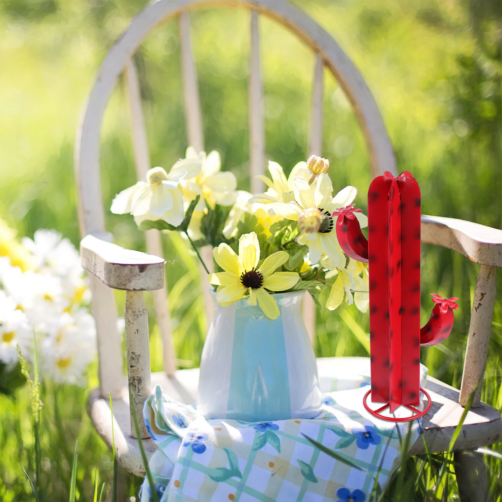 

Art Garden Metal Outdoor Sculpture Adornment Decoration Model Decorative Iron Status Vintage Yard Stakes Figure Table Rustic