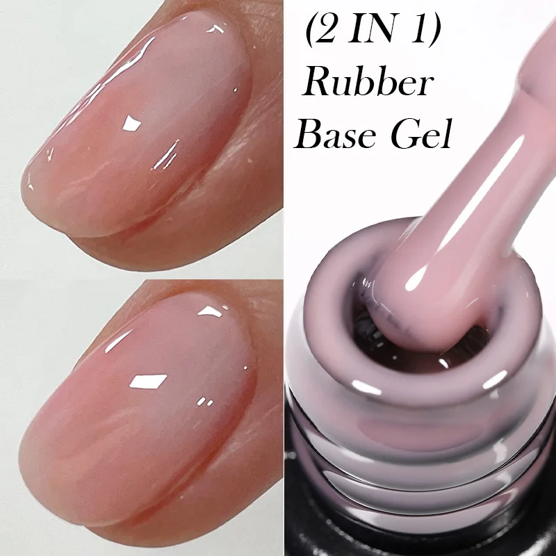 LILYCUTE Gel de Base en caoutchouc cristal nu vernis à ongles couleur naturelle Gel UV Semi Permanent tremper Gel UV auto-nivelant pour Nail Art