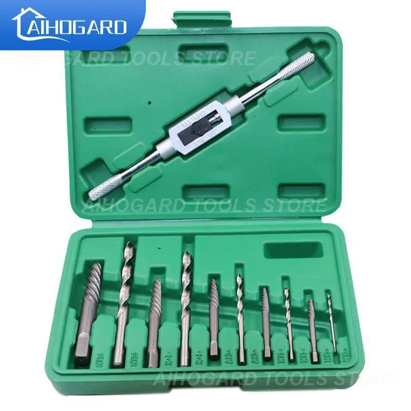 

11PCS Damaged Screw Extractor Drill Bits Guide Set Broken Speed Out Easy Out Bolt Screw Carpentry High Strength Remover Tools
