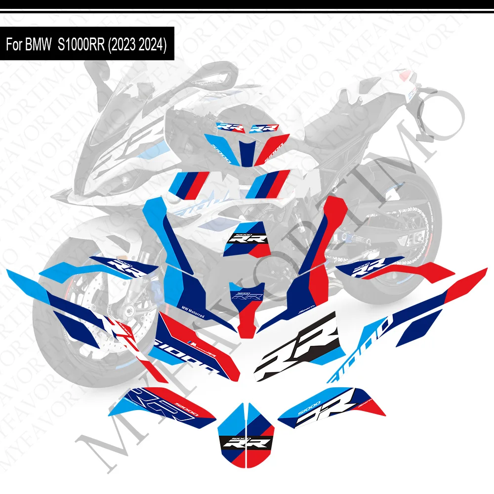 Фото Для BMW S1000RR S1000 RR S1000 аксессуары для мотоциклов, наклейка на бак, наклейка на корпус, защитная наклейка, комплект 2023 2024 №2