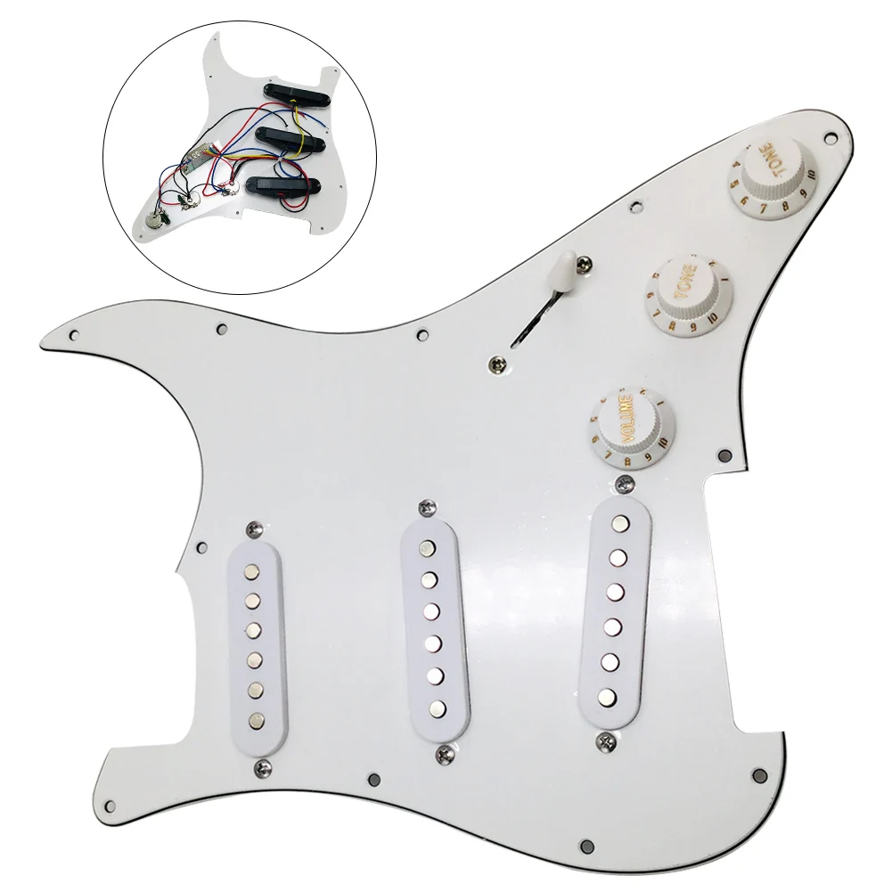 

Panel 11 Hole Anti-scratch Protection 3-Ply Parts Guitar Pickguard Instrument Single Coil Stable Fashion Loaded Prewired