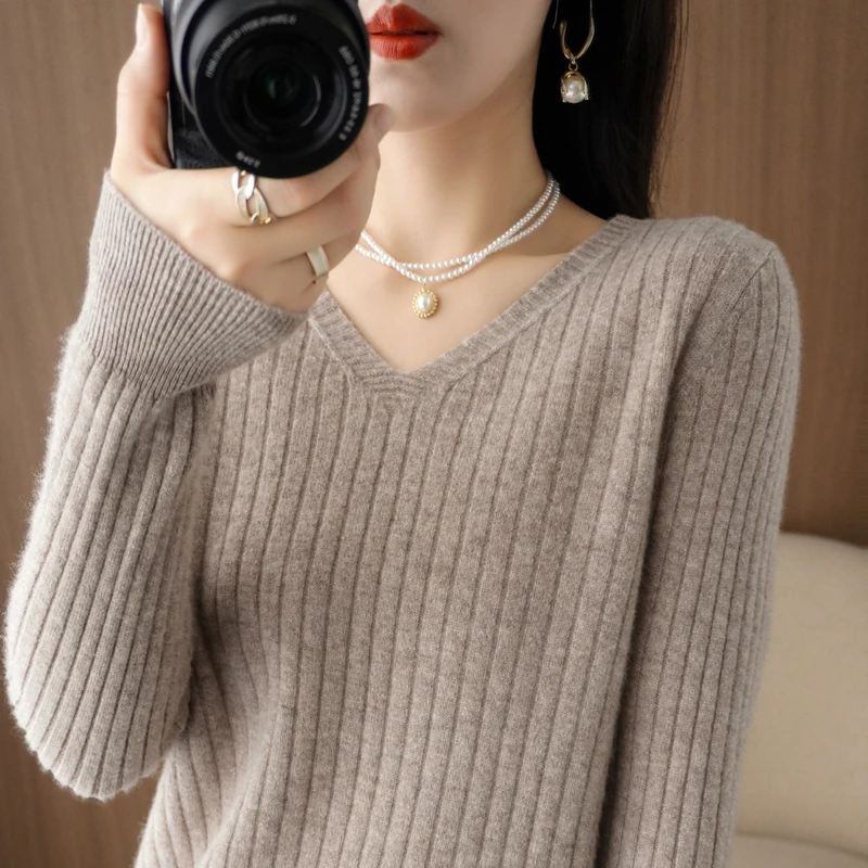 

Осенне-зимний кашемировый свитер, Женский сохраняющий тепло, Женский вязаный свитер, модные корейские свободные повседневные топы с длинным рукавом