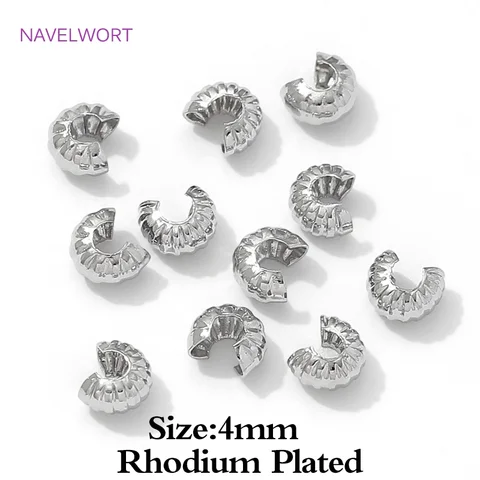 Золотые обжимные бусины для бижутерии Латунь 4 мм 100 шт