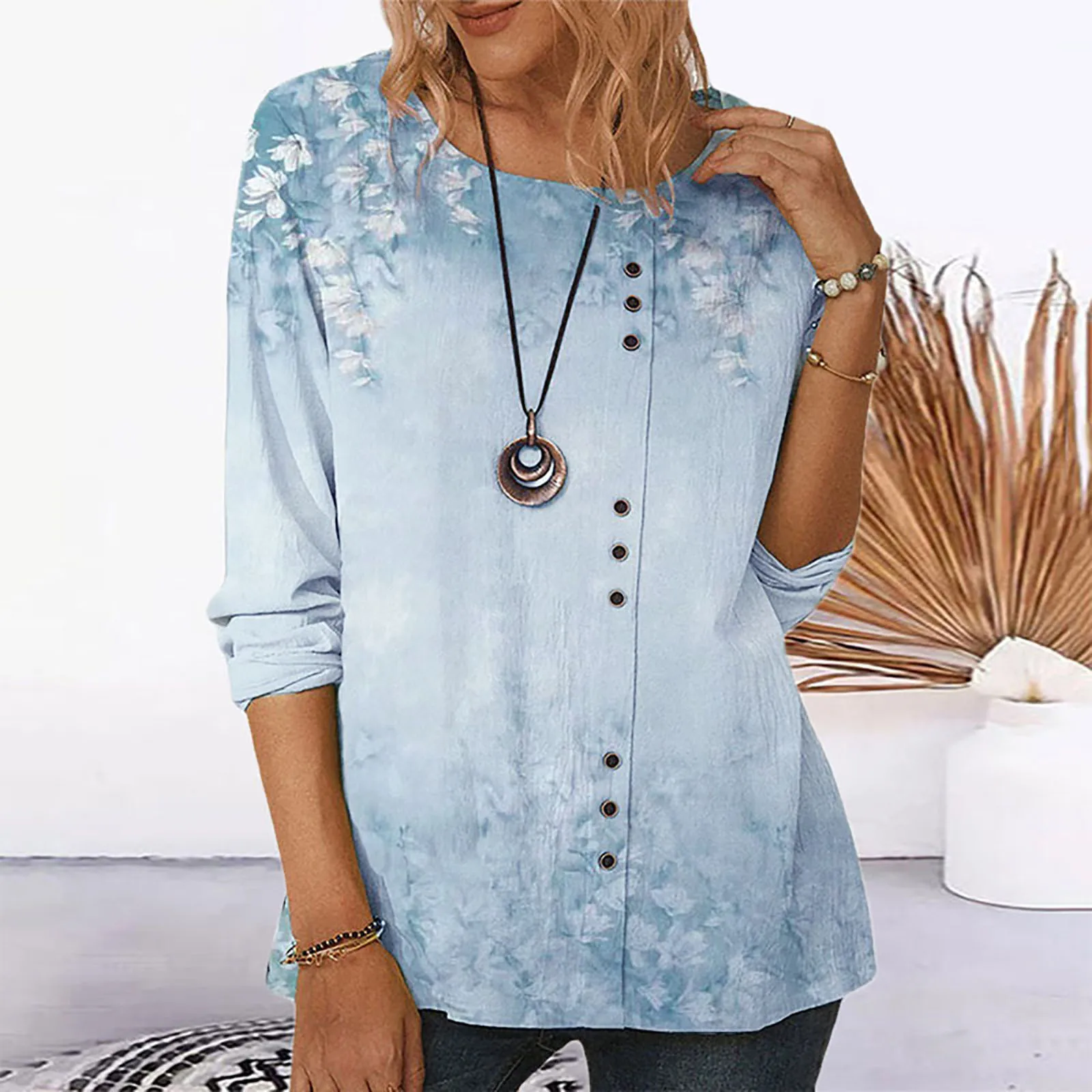 

Women Casual Print Tops Long Sleeve T Shirt Cute Blouse Graphic Tees Mod Bod Clothing