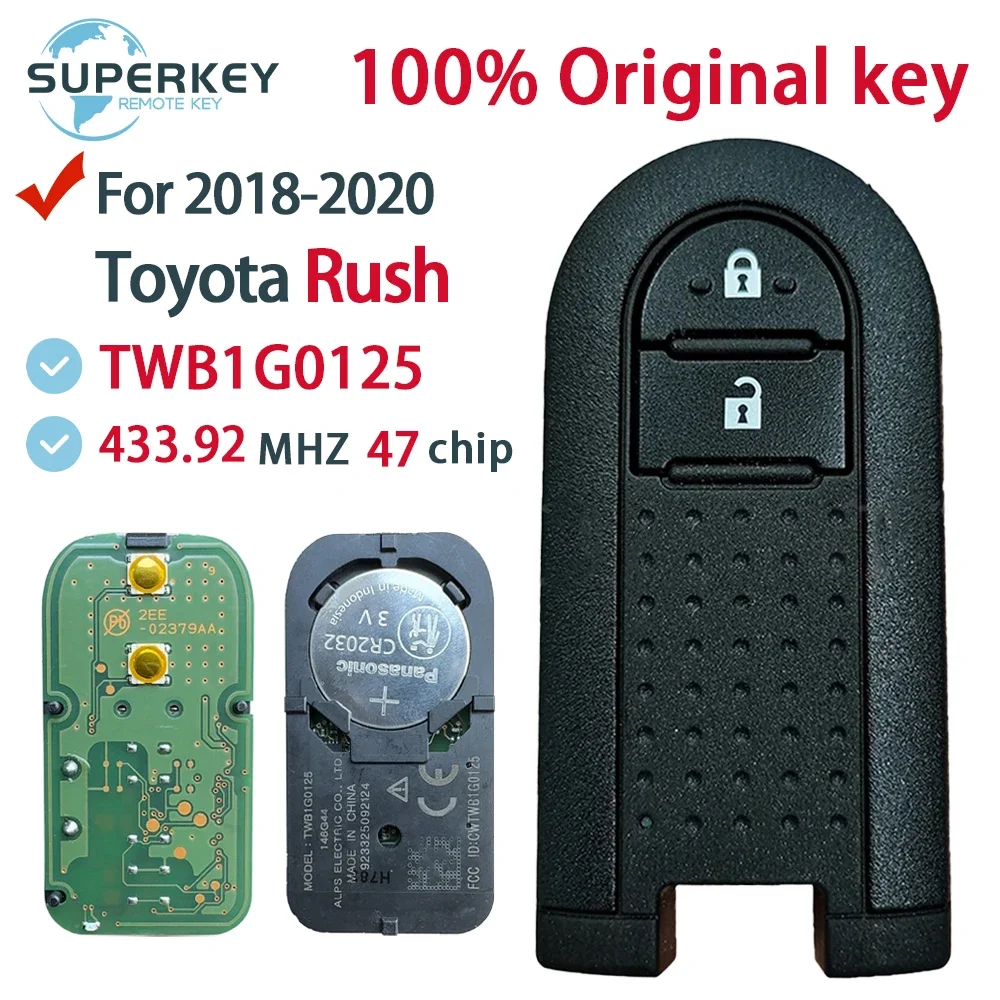 Для 2018 2019 2020 2021 Toyota Rush Daihatsu Terios OEM 2 кнопки оригинальные умные ключи 433 92 MHz FSK TWB1G0125