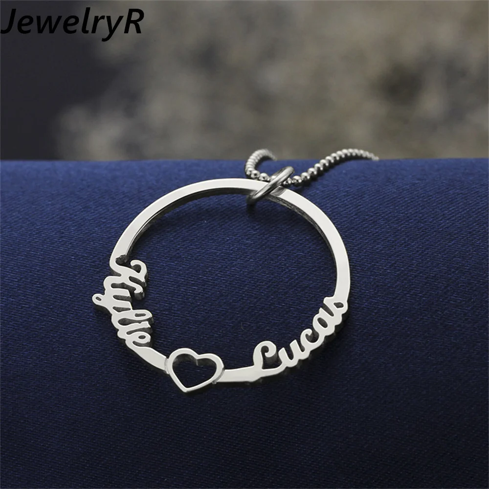 

Колье из нержавеющей стали с круглым именем для женщин