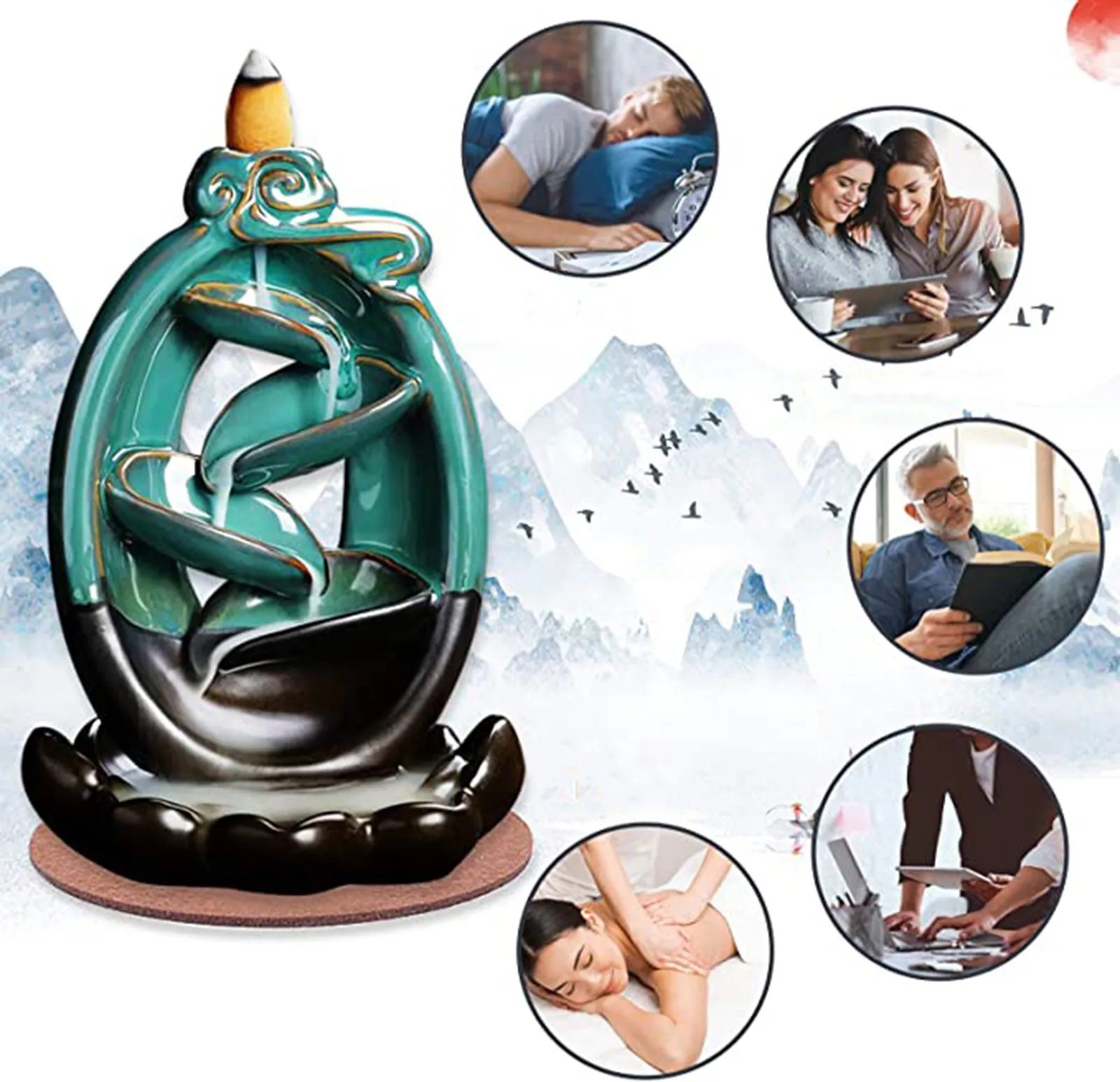 

Яркие Рождественские украшения для дома, конусы для благовоний, благовоний, курильница, Декор, Йога, Рождественское украшение, обмен