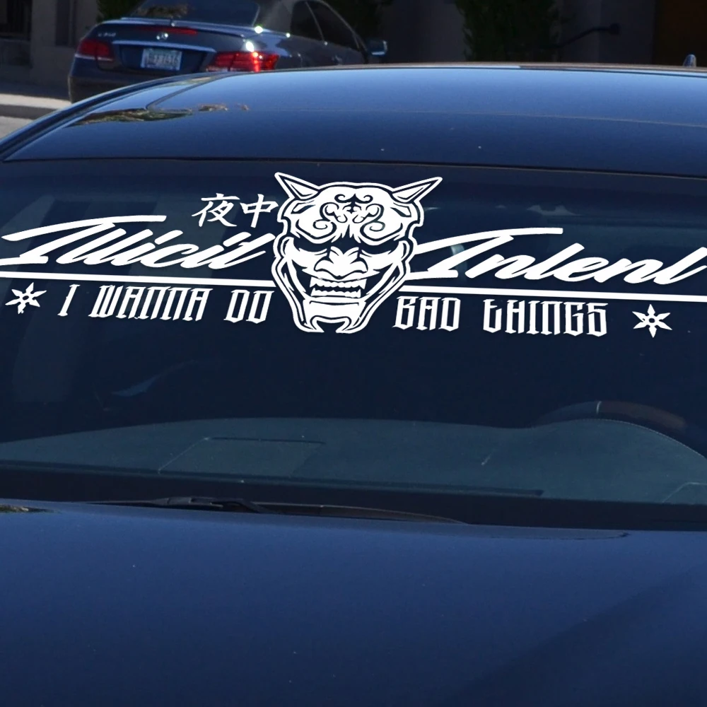 Наклейка на лобовое стекло с надписью I Want Do Bad Things