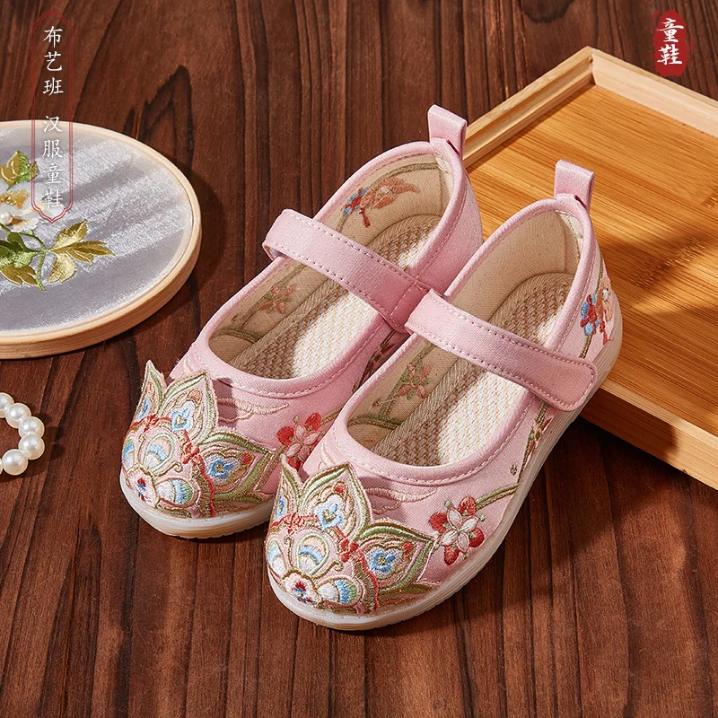 Детская обувь Hanfu весна-осень для девочек в старинном стиле вышитая китайском