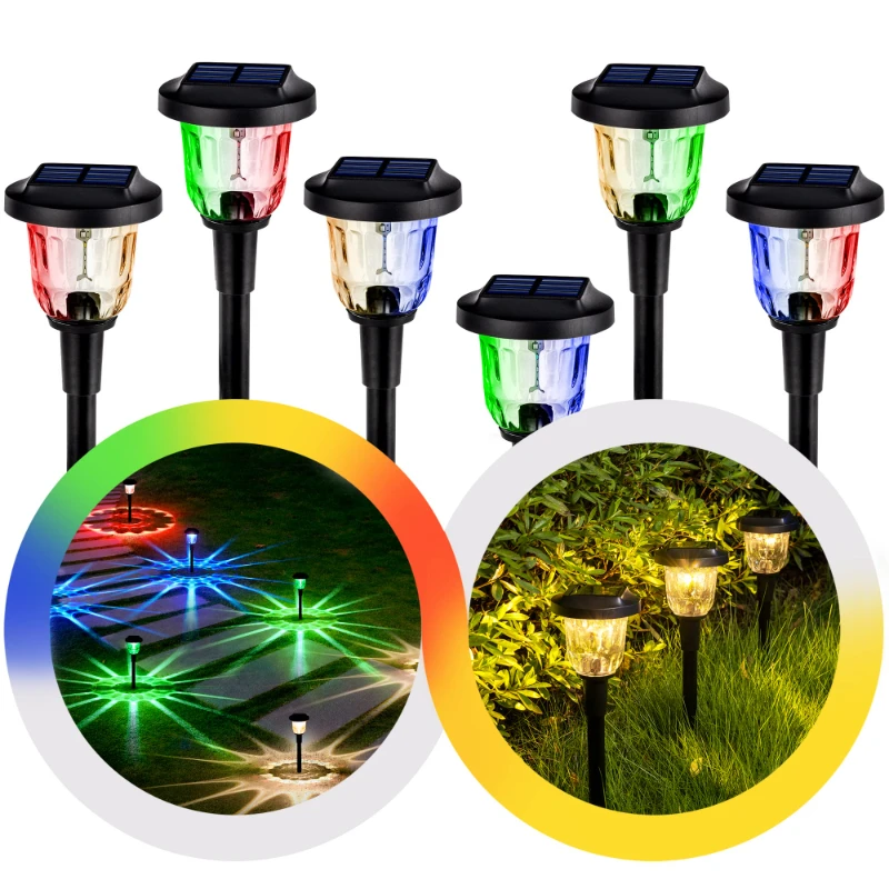 

Solar Pathway Light Dynamic Color Changing Lawn Lamp IP65 Waterproof Landscape Lantern Dream RGB 2 Modes Garden Light for Yard