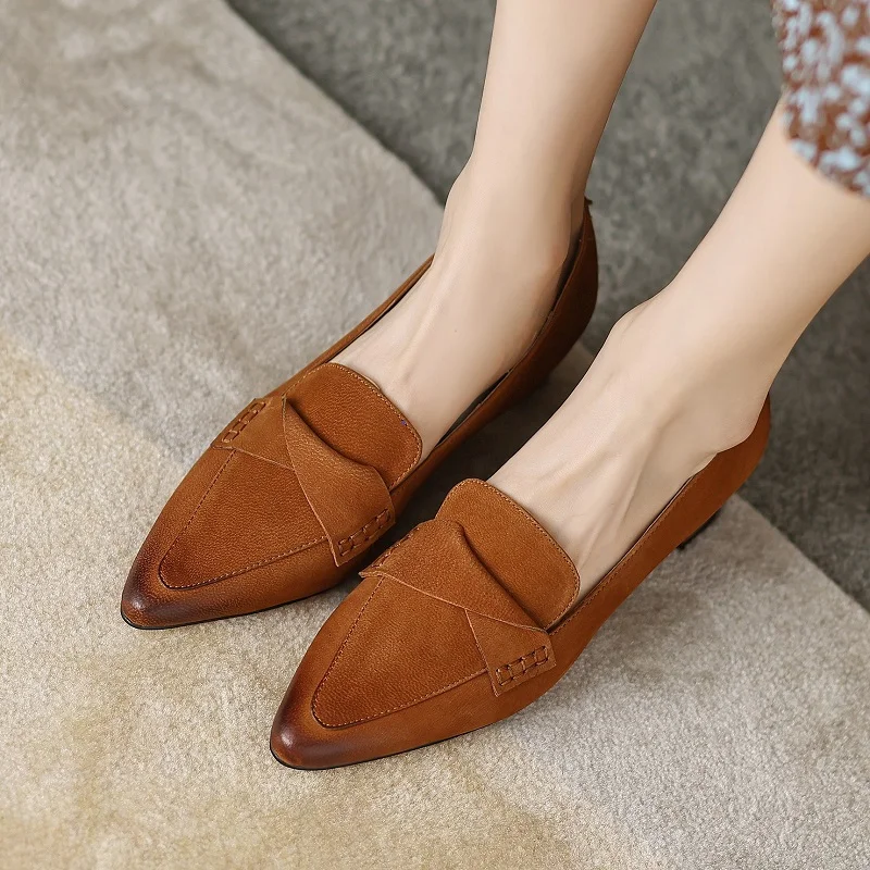 

Women's Shoes Dress Heels Women Sheepskin Shoes On Heel 4 CM French Style Retro Cozy Med heels Spring Autumn Office Lady Pumps