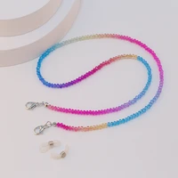 hot sale handmade mixed color crystal anti lost chain accessories womens fashion glasses chain