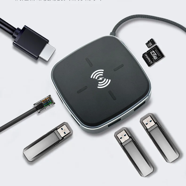 

Док-станция 9 в 1 с портом Type-C, USB 3,0, 60 Вт