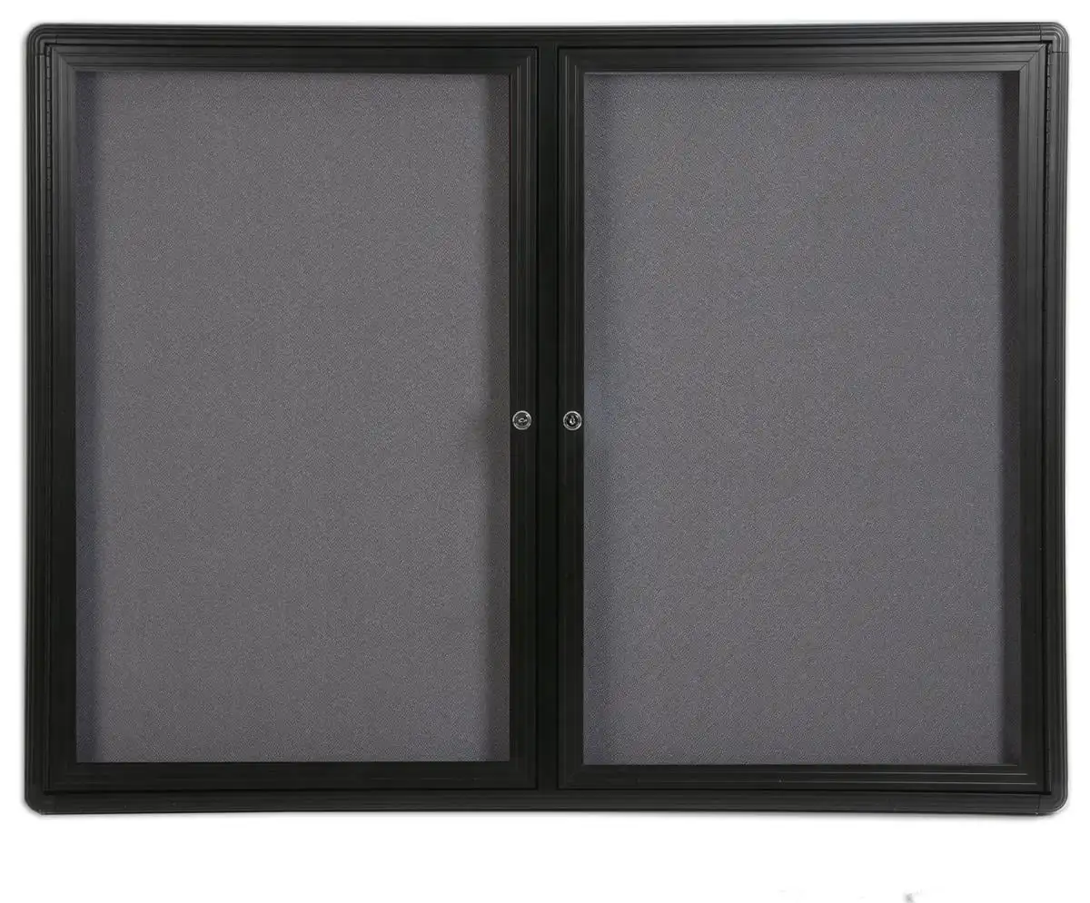 4' x 3' Enclosed Bulletin Board with 2 Swing-open Locking Doors, 48