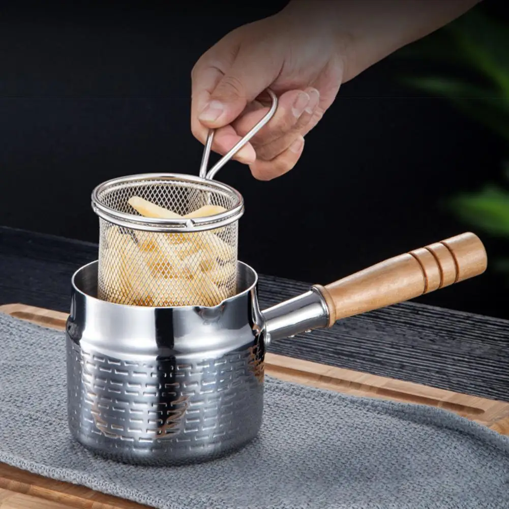 

330ml 600ml Milk Pot Non-slip Heat-resistant Ergonomics Handle Spill Resistant Milk Saucepan Cooking Supplies