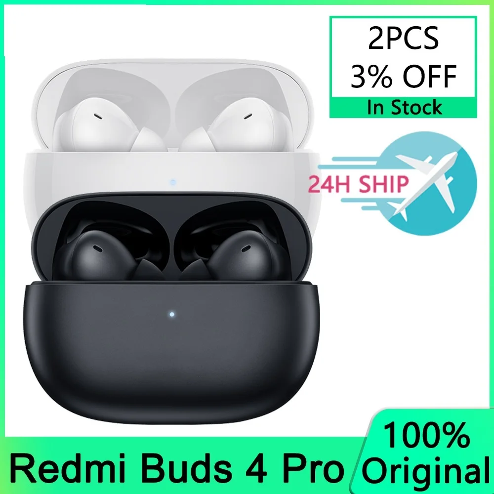 

Наушники Buds 4 Pro TWS с активным шумоподавлением, Bluetooth, 3 микрофона, беспроводные Игровые наушники, водонепроницаемая Спортивная гарнитура
