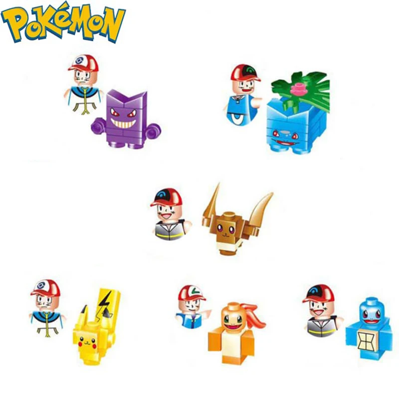 

6 шт./набор, Детский конструктор «Покемон Пикачу»