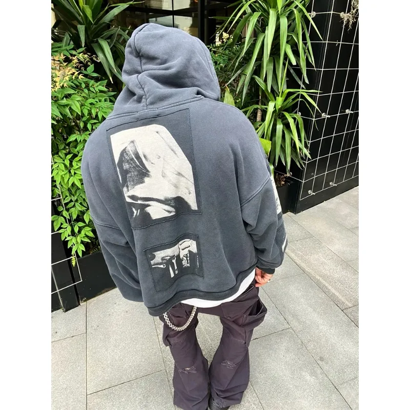 Женская винтажная Толстовка NIGO ERD Madonna с аппликацией в стиле пэчворк короткая