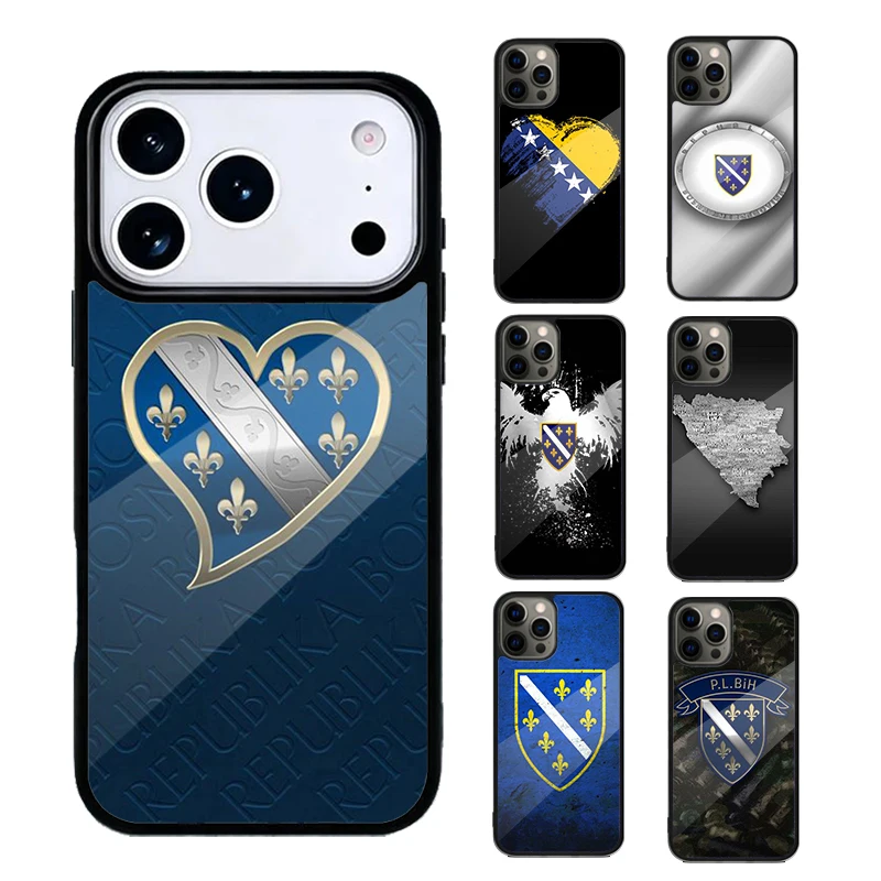Фото Чехол для телефона с изображением сердца Боснии и Герцеговины для iPhone 17 Pro Max, 17 Air, 11, 12, 13, 14, 15, 16 Pro Max, противоударный резиновый чехол №1