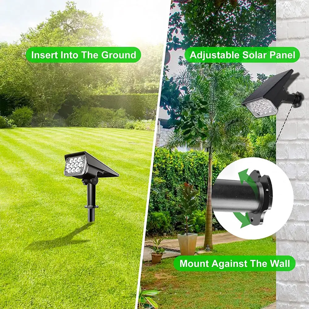 

Lighting Angle Adjustable RGB Solar Garden Lights Outdoor Waterproof Spotlight Wall Lawn Decorative Lamp Tree Landscape Light