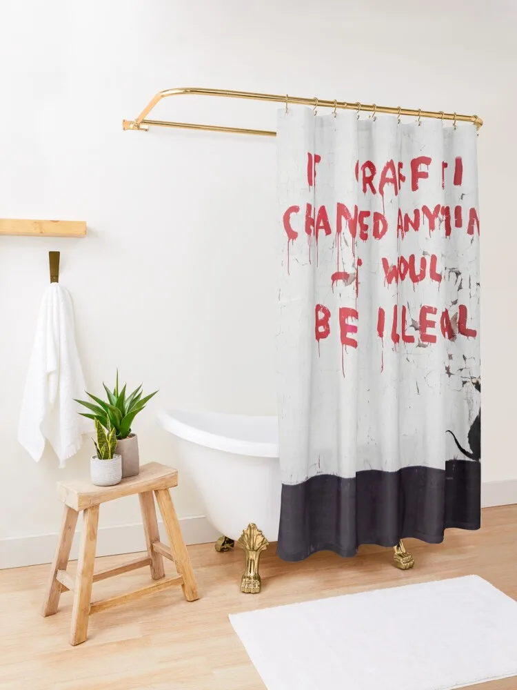 Банкси Мышь Граффити Занавеска для душа