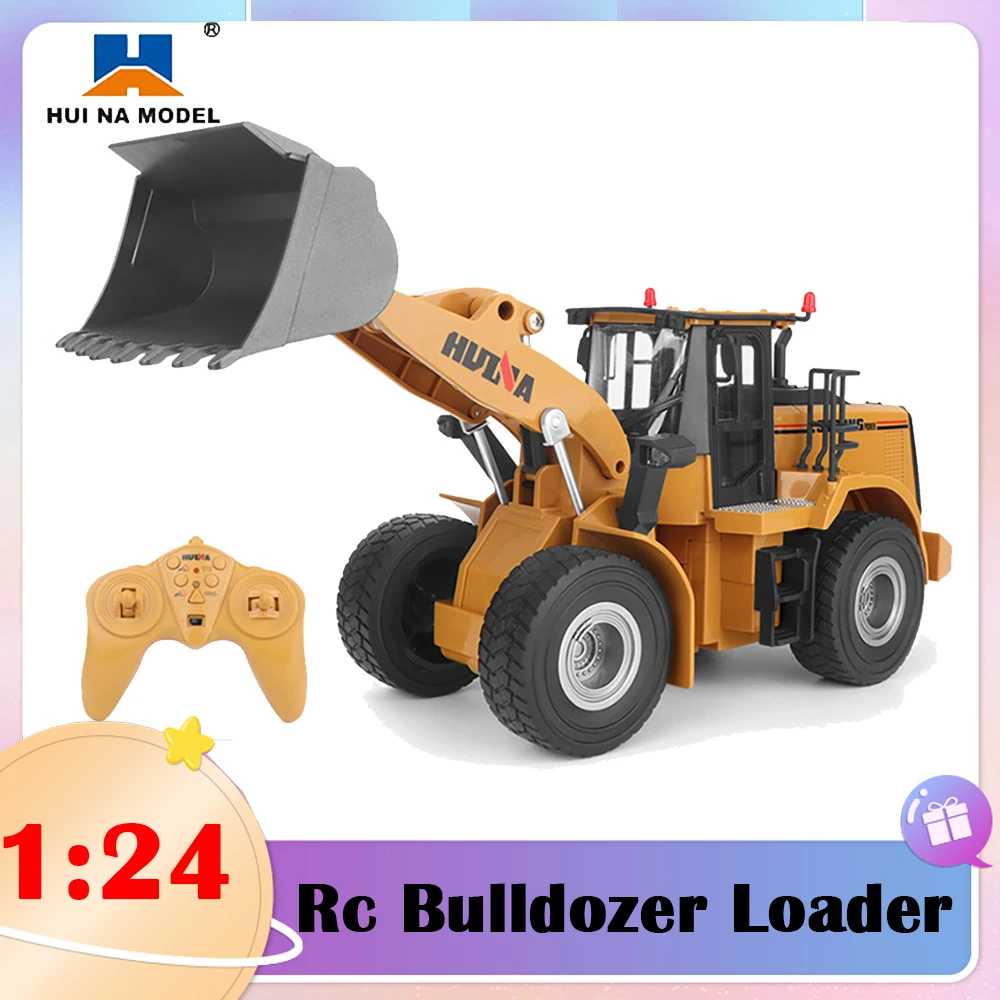 

Huina 1567 1:24 Rc Truck Loader Tractor Model 2.4G Radio Control Bulldozer Engineering Car Excavator Vehicle Toys for Boy Gift