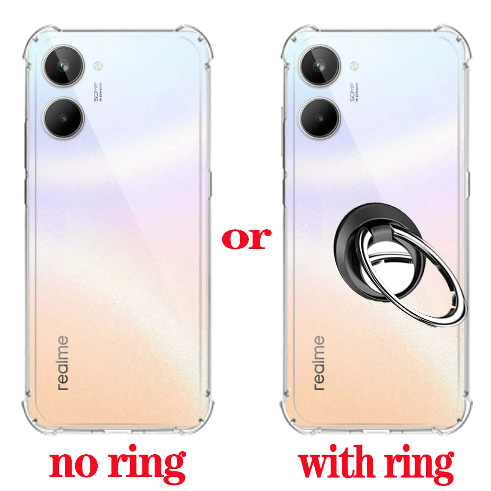 Clear Ring Case For Case Realme 10 Silicon Shockproof Cases Realmi GT Neo 2 3T GT 2 Cover Realme 8i 9i 9 Pro Plus Case Realmi 10