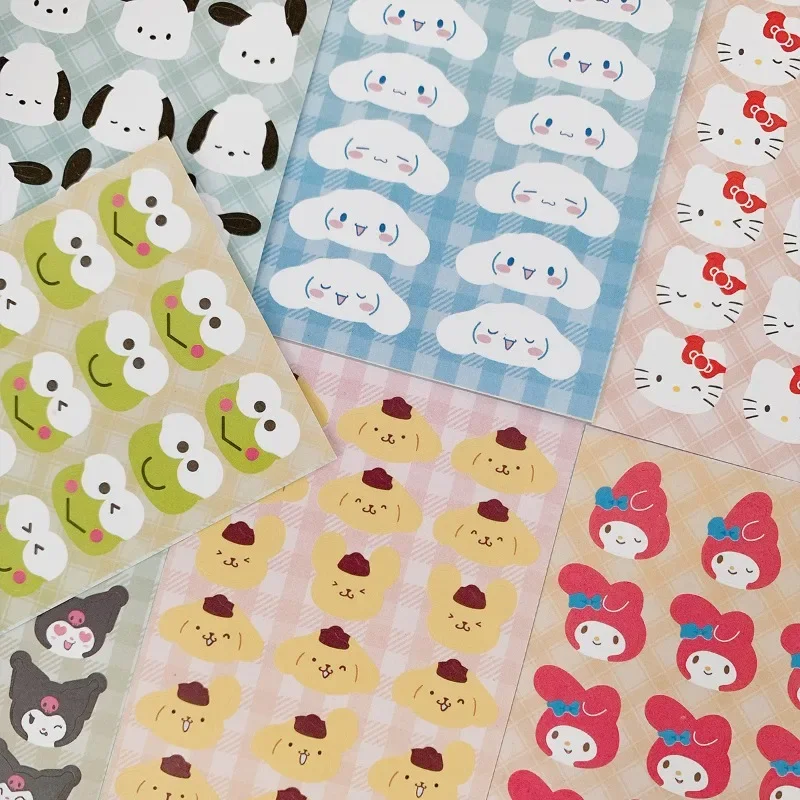 Sanrio Munchkin Cinnamoroll Kuromi наклейки матовые маленькие узоры Goo карты декоративные
