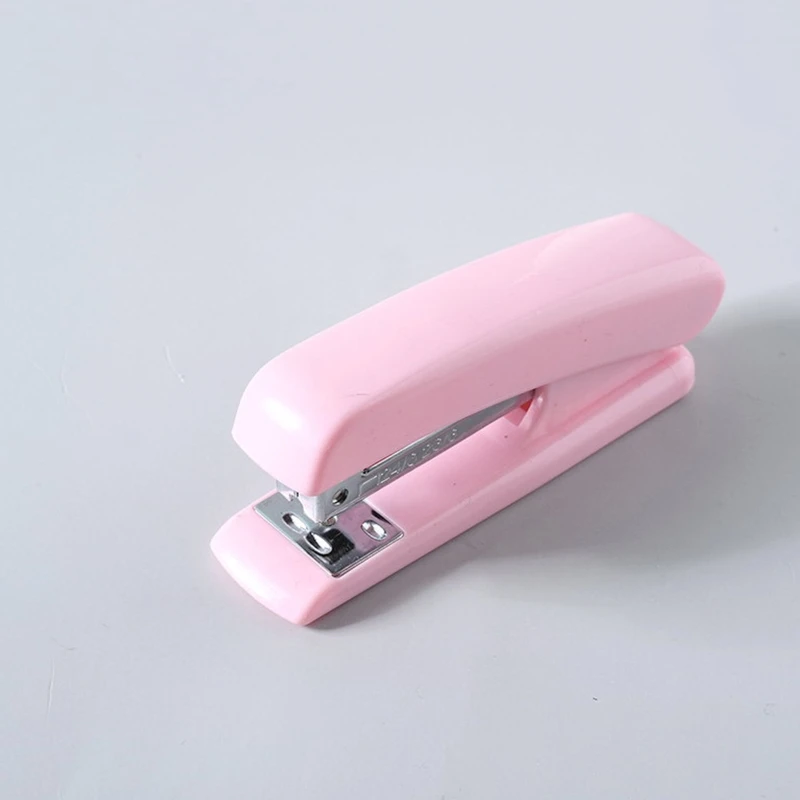 Mini Simplicity Students Stapler Macaron Color Pure 24/6 for 15 Sheet for Office Medium Size Stationery Staplers images - 6