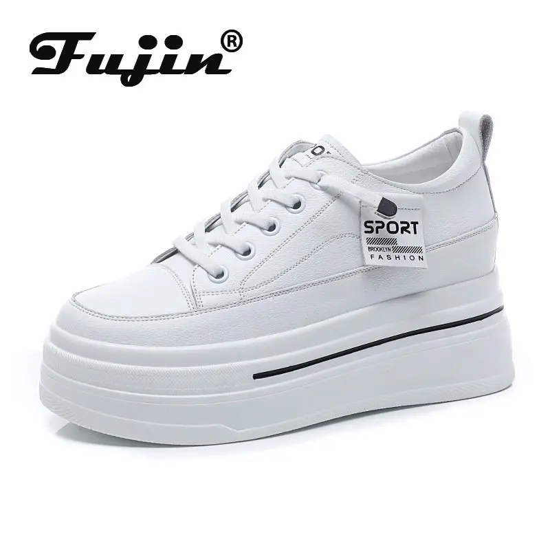 

Fujin 7cm 2023 Genuine Leather Dad Shoes Chunky Sneakers Platform Heel Wedge Women Summer Vulcanized Tenis De Mujer Moccasins