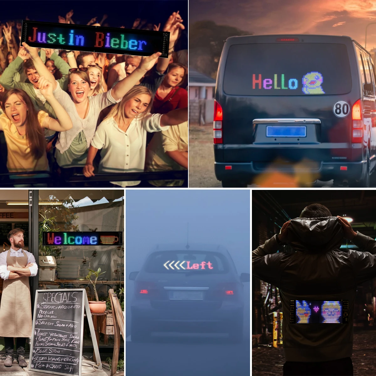 Программируемый интеллектуальный USB 5 В светодиодный матричный дисплей Bluetooth