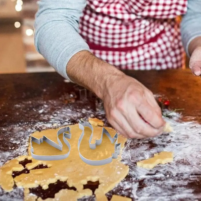 Формочки для печенья детей 2 формы формочек в форме лебедя 3D инструменты выпечки