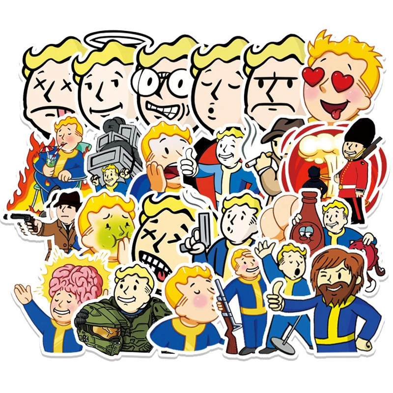 

10/30/50PCS Fallout Game Cartoon Graffiti Stationery Stickers Travel Skateboard Guitar Phone DIY Cool PVC Decals Student Kid Toy