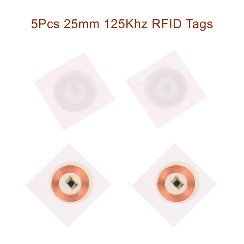 

5 шт., перезаписываемые RFID-наклейки, 25 мм, 125 кГц