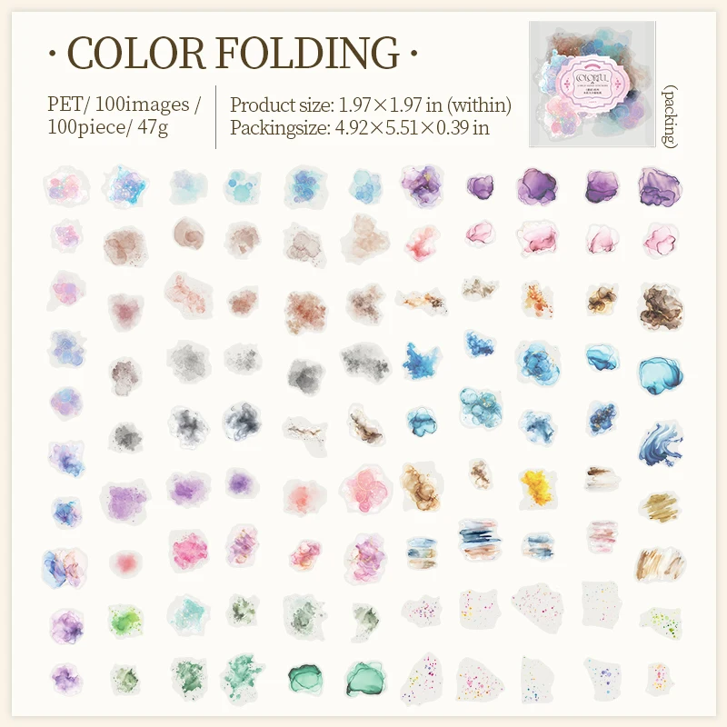 

Журнал GO, 100 шт., акварельные цветные складные наклейки, креативный коллаж, мусорный журнал, материал, декоративная наклейка для скрапбукинга