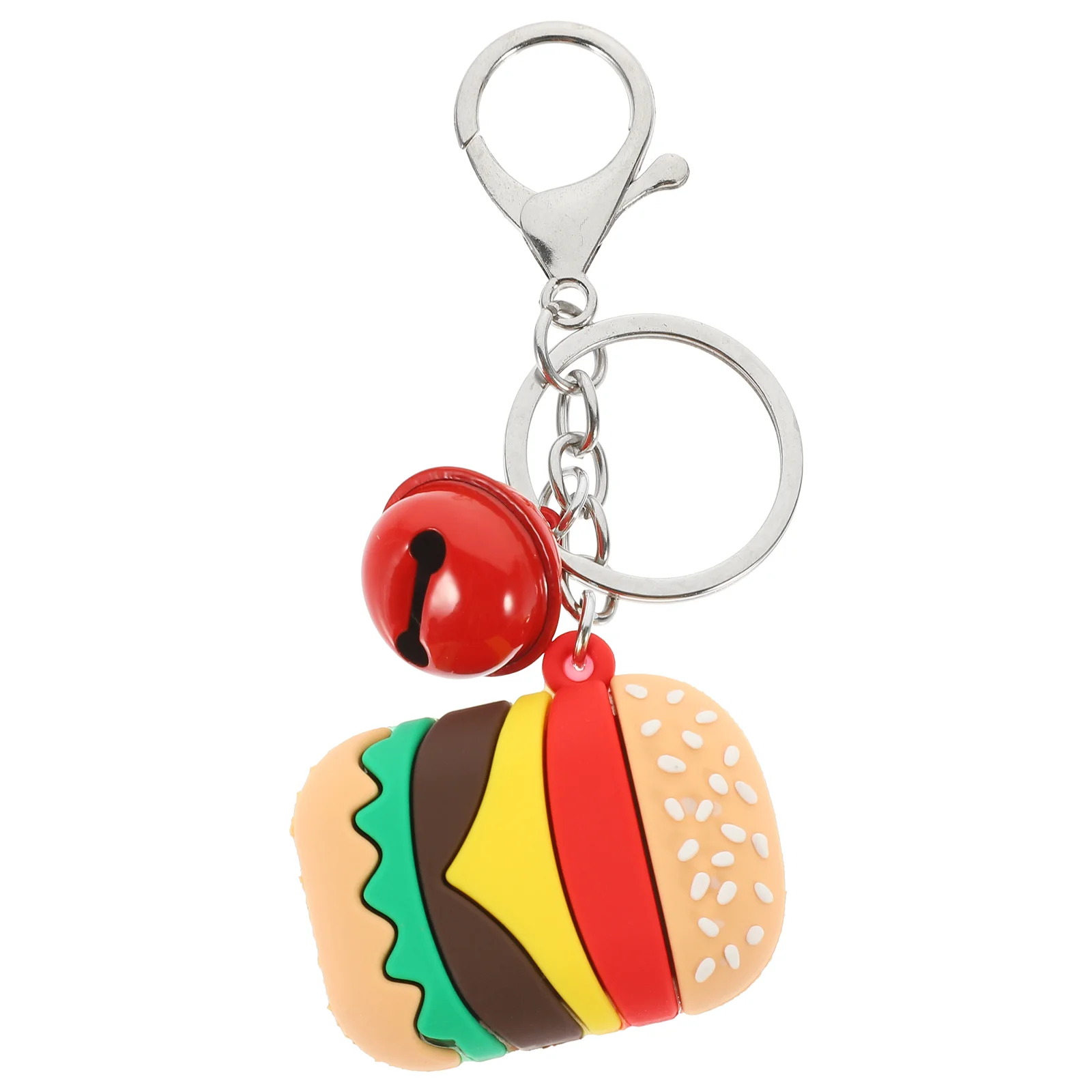 

4 Pcs Key Holder Hamburger Pendants Car Cartoon Keychain Charms Plastic Jewelry Keychains Men Women Funny Earring Fake Food