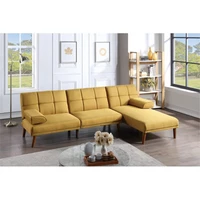 solid wood legs tufted couch adjustable sofa chaise mustard color polyfiber linen sectional sofa set living room furniture