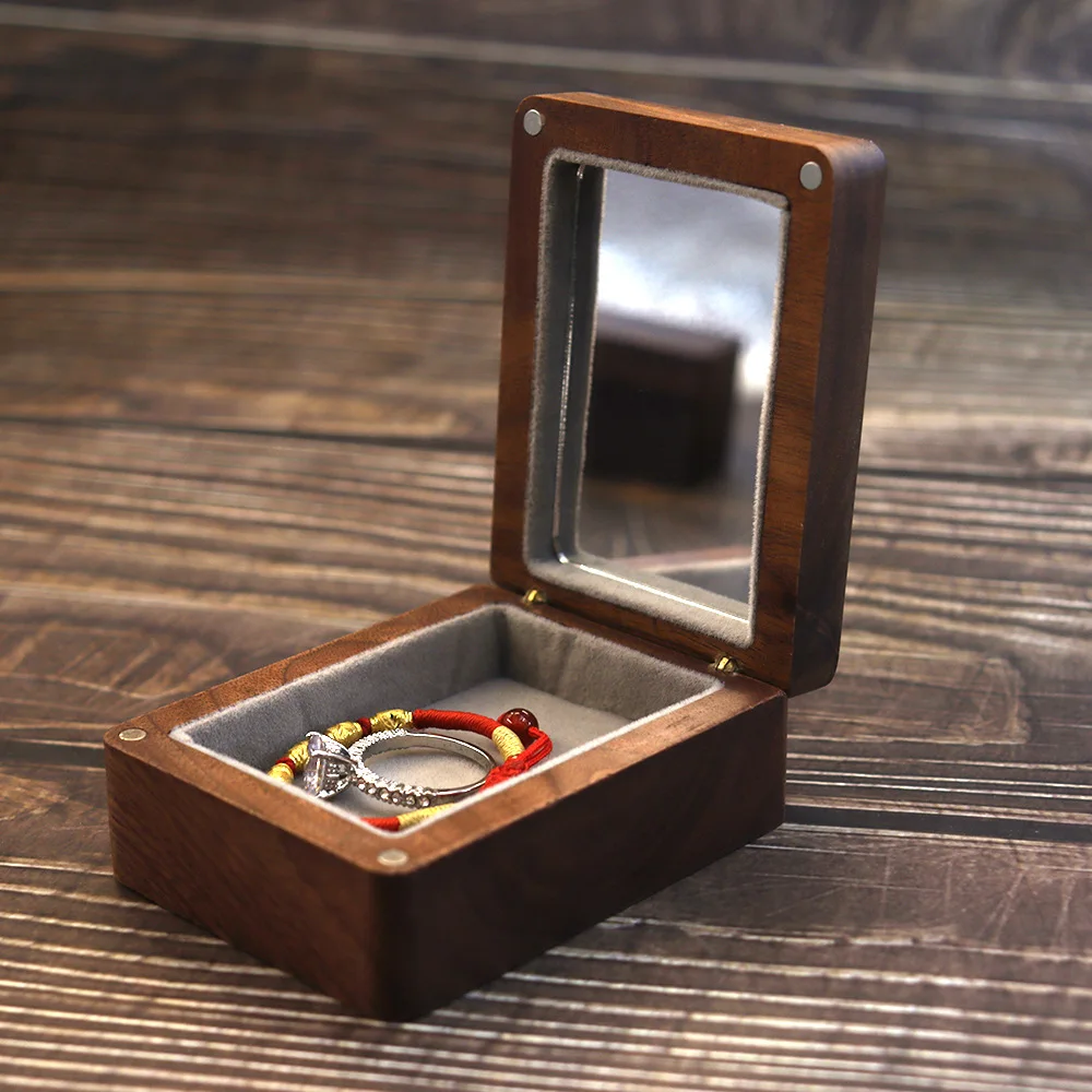 

Bespoke Walnut Jewellery Men's and Women's Wedding Ring Stud Earring Display Stands Keepsake Storage Gift Boxes Wholesale