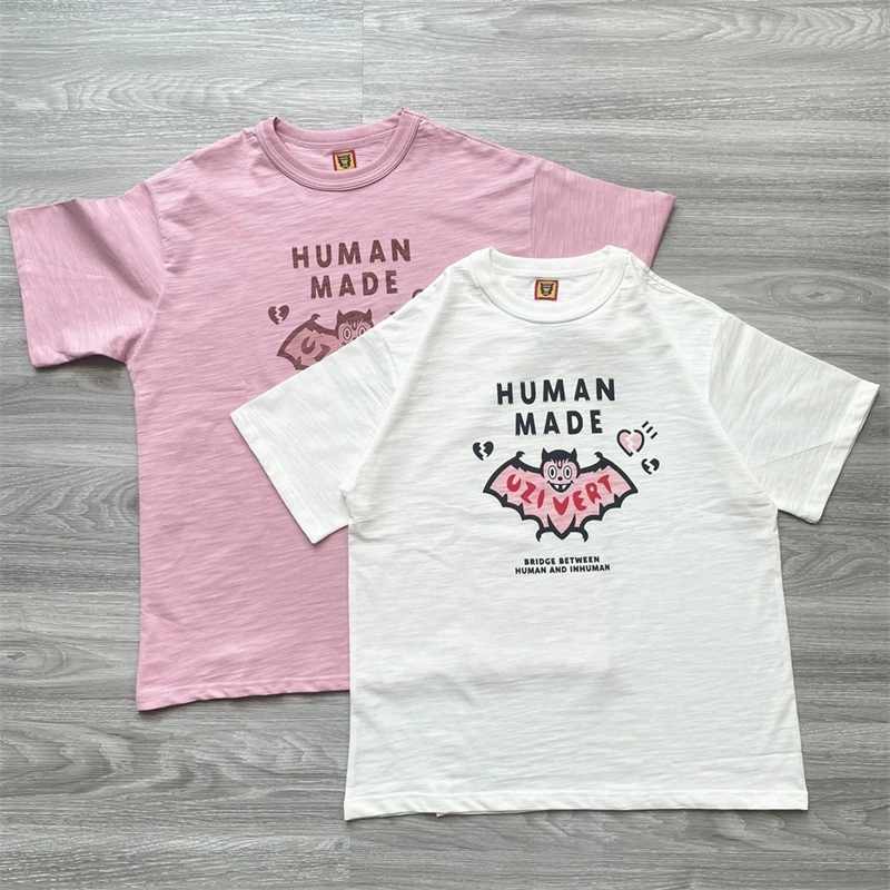 

Y2K Pink Bat Human Made T-shirt Men Women Slub Cotton Girls Don’t Cry T Shirts Tops Tee Clothing