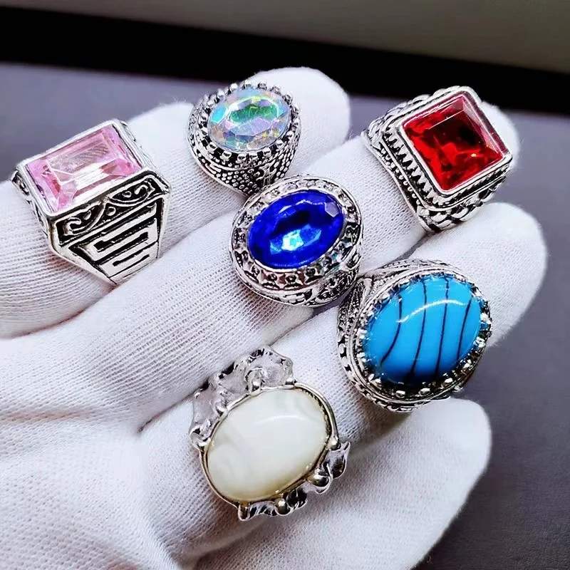 

50Pcs Men's Rings for Women Love Gifts Retro Couples Dating Fashion Accessories Wedding Party New in Combinations Wholesale