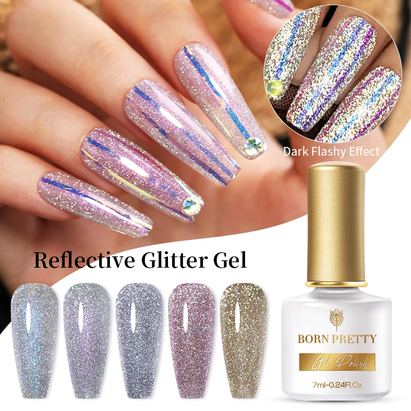 

BORN PRETTY Cat Magnetic Gel Nail Polish Shining Sunlight Sensitive Auroras For Nail Soak Off Reflective Semi-permanent Varnish