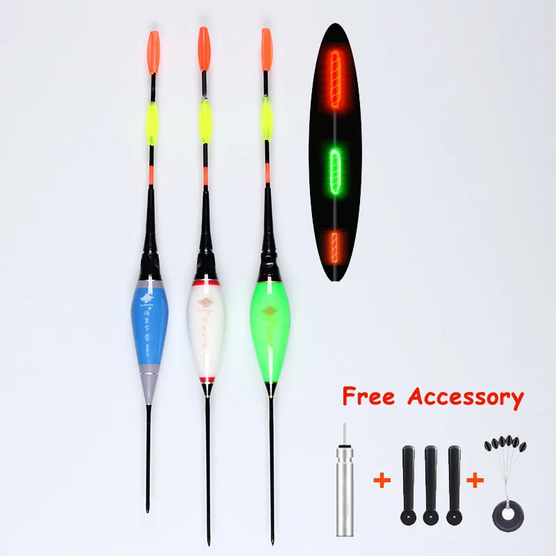 

WLPFISHING 3pcs/Lot Fishing Floats Electric High Brightness Luminous Floater Day & Night Dual-Used Goods For Fishing Tools